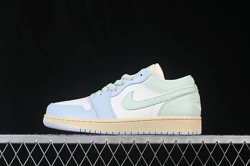 All categories Air Jordan Jordan series basketball shoes Air Jordan 1 Low Air Jordan 1 Low AJ1 Joe 1 light blue color matching low-top cultural casual sneakers DC0774-108